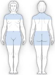 Na ilustracji zaznaczono obszary, w obrębie których chorzy na polimialgię odczuwają ból i sztywność mięśni